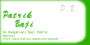 patrik baji business card
